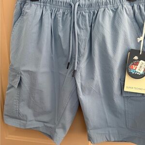 Men's Blue Flat Front Shorts